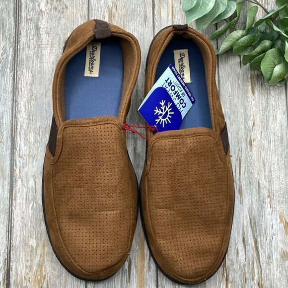 Men’s Dearfoams Cozy Comfort Perforated Aline Slipppers Shoes Size XL 13/14 - Picture 1 of 5